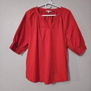 Chicos Puff Sleeve Poplin Top 14